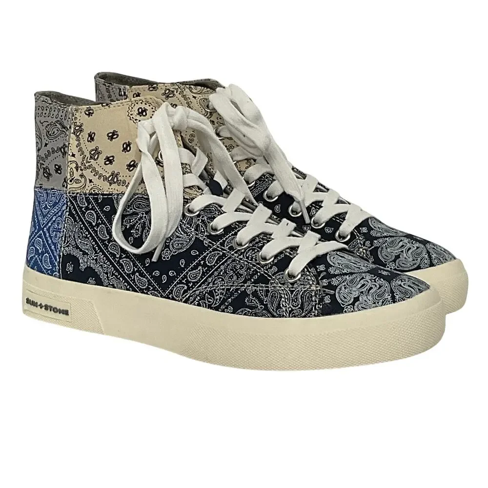 Men's Multicolor Paisley High-Top Sneakers - Picture 2 of 7